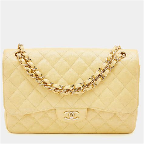 chanel yellow flap bag price|chanel classic flap jumbo price.